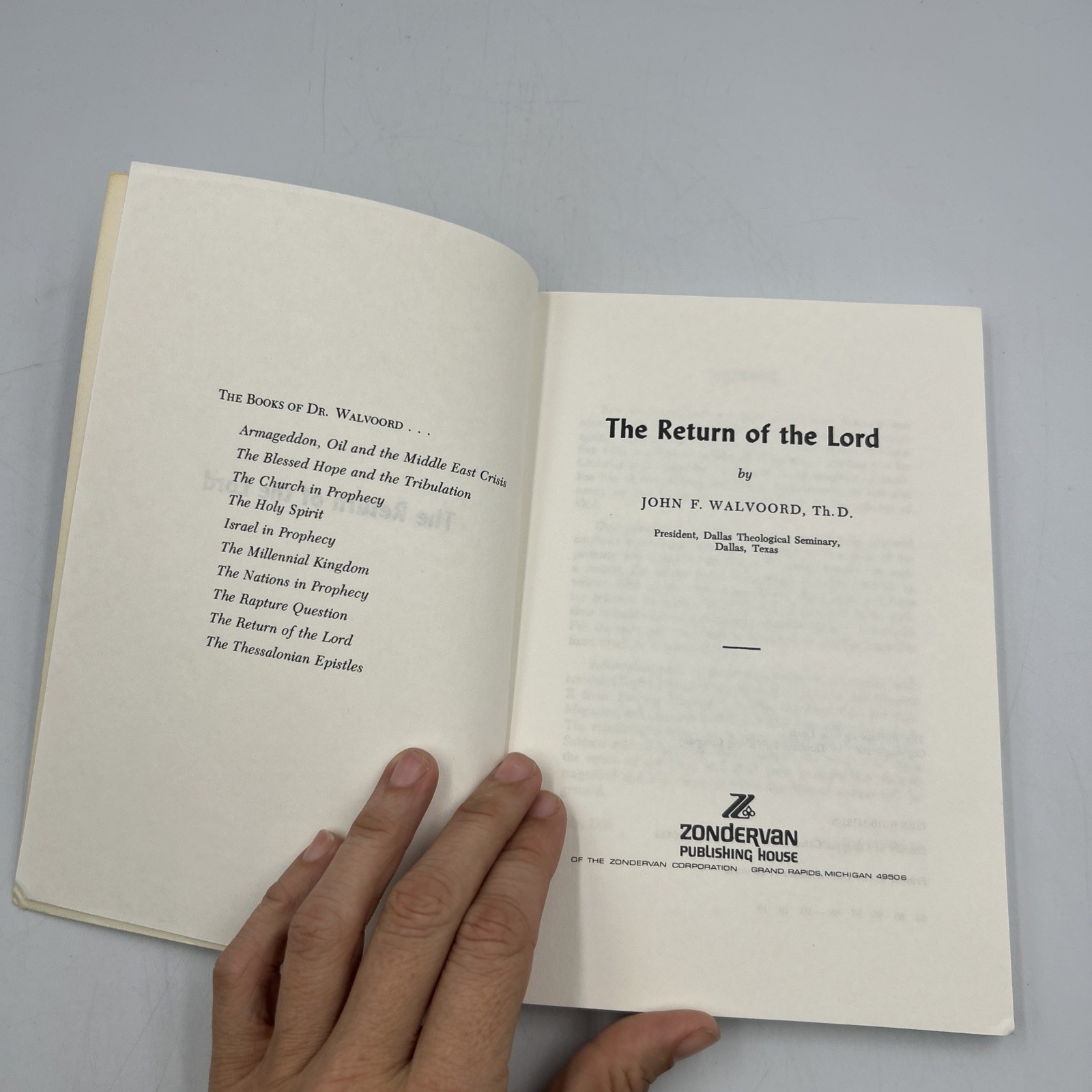 The Return of the Lord John F. Walvoord PB 1974 Prophecy