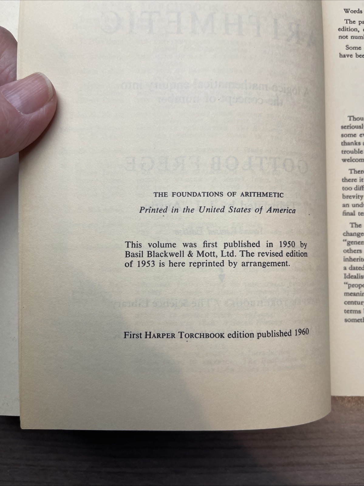 The Foundations of Arithmetic-Gottlob Frege-1960-paperback