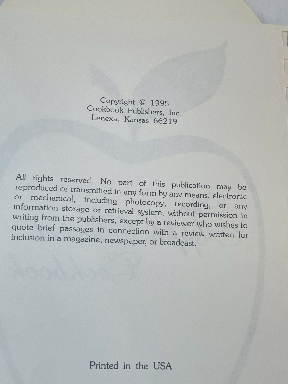 The Apple Basket Cookbook Spiral Paperback 1995 84 pages F141