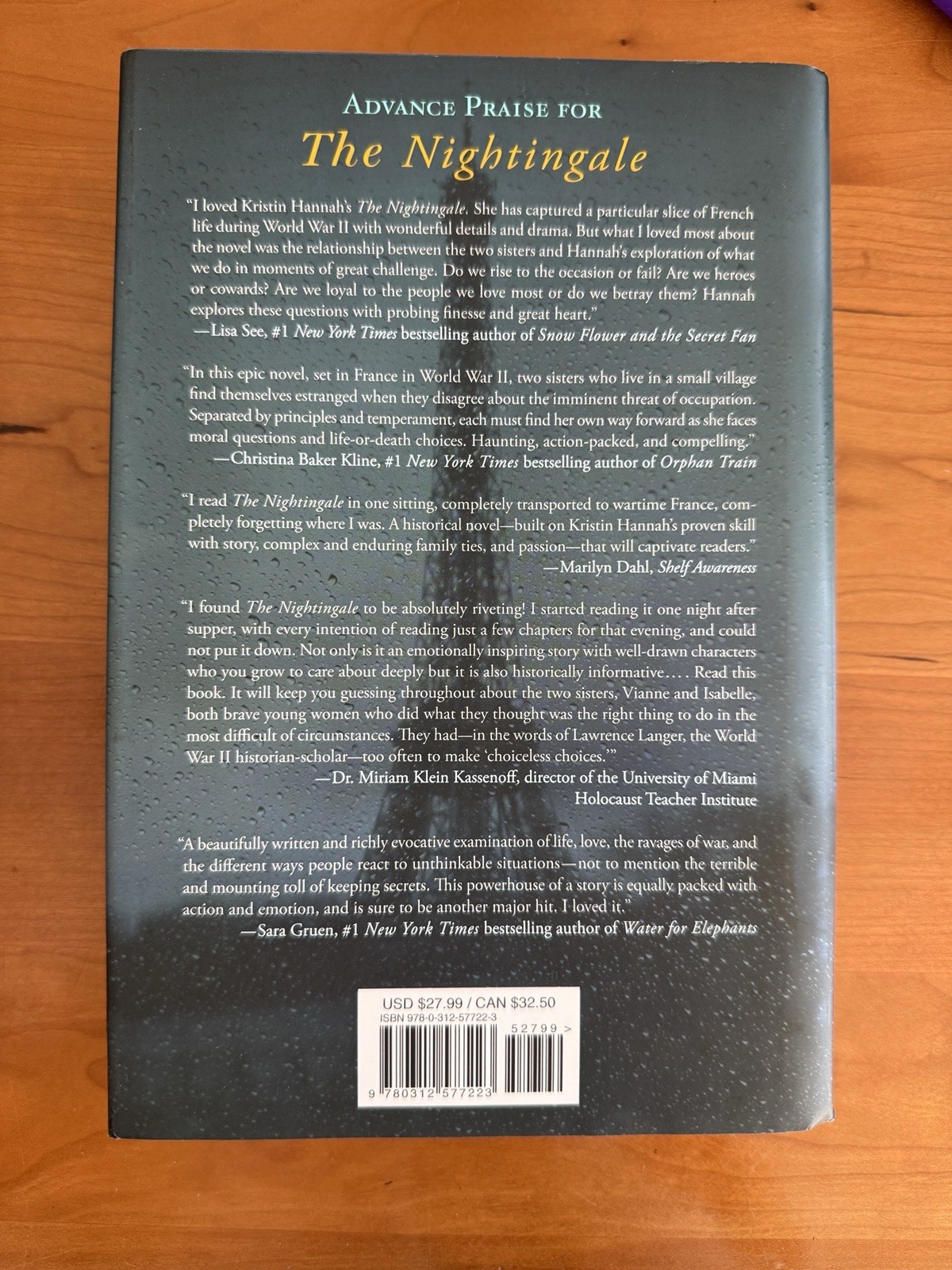 Nightingale : A Novel by Kristin Hannah (2015, Hardcover)