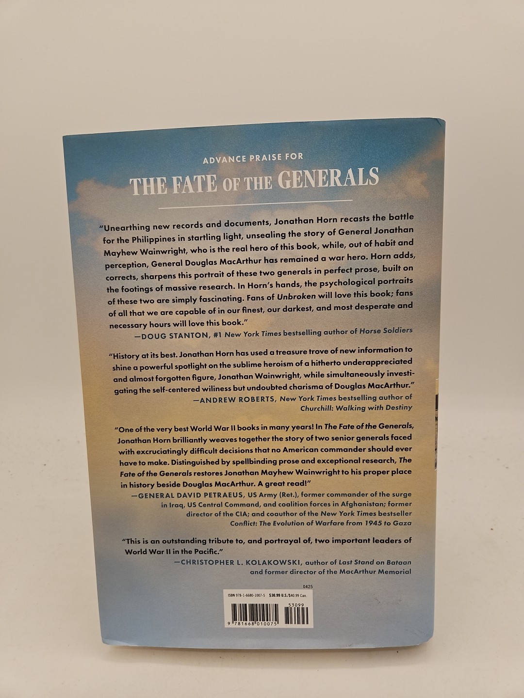 The Fate of the Generals A WWII Hardcover on MacArthur Wainwright HC DJ 1st K4