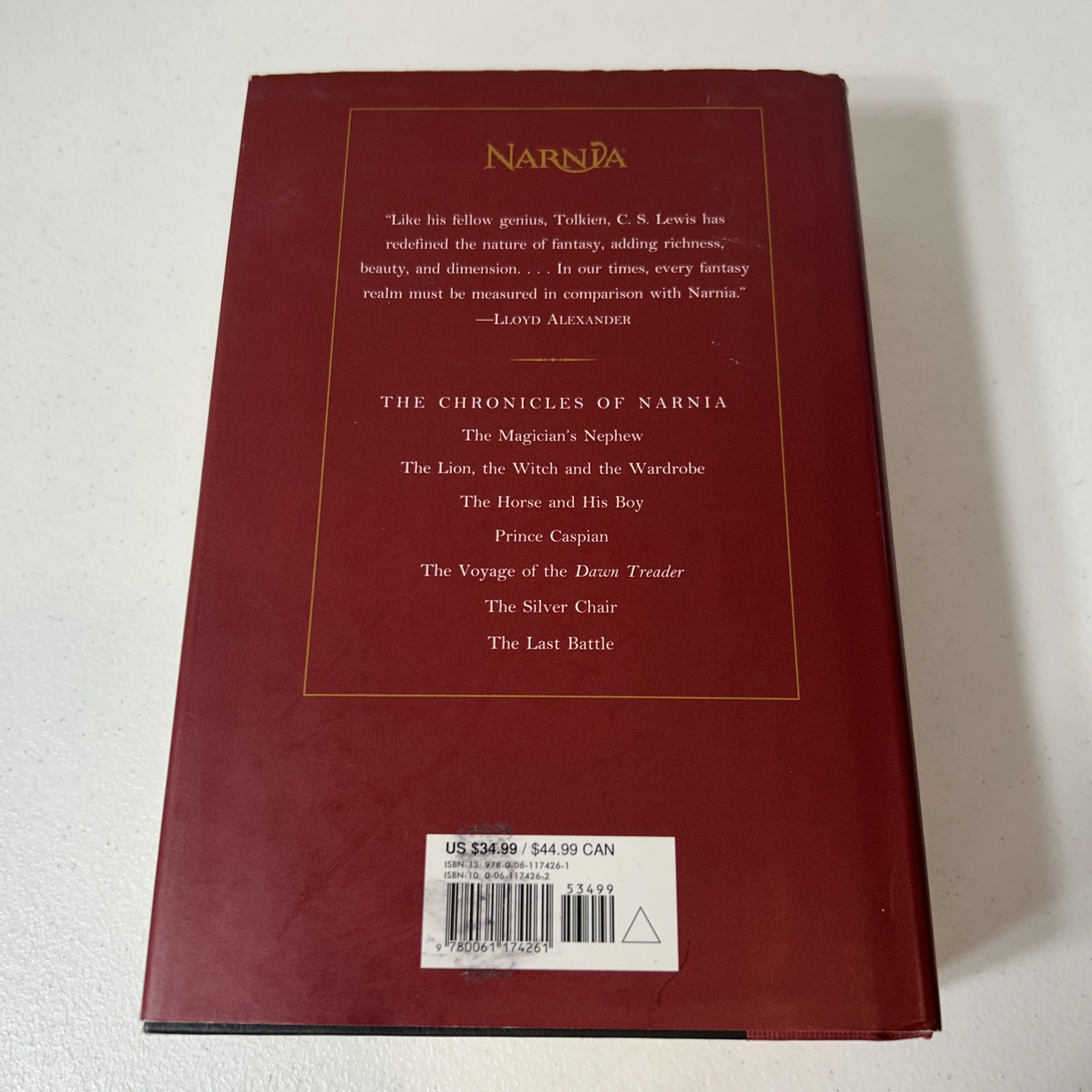 The Chronicles of Narnia Hardcover C.S. Lewis Signature Edition Book With Map