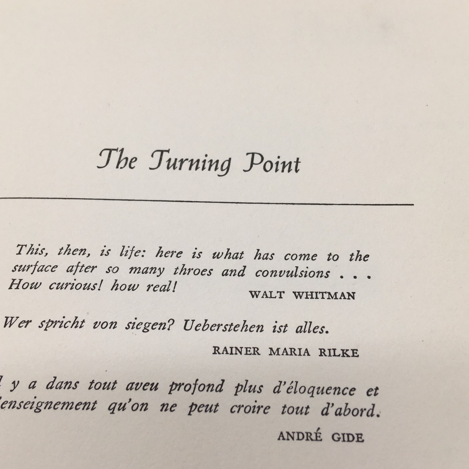 The Turning Point: Thirty-Five Years in This Century – 1st Ed, 1942 KLAUS MANN
