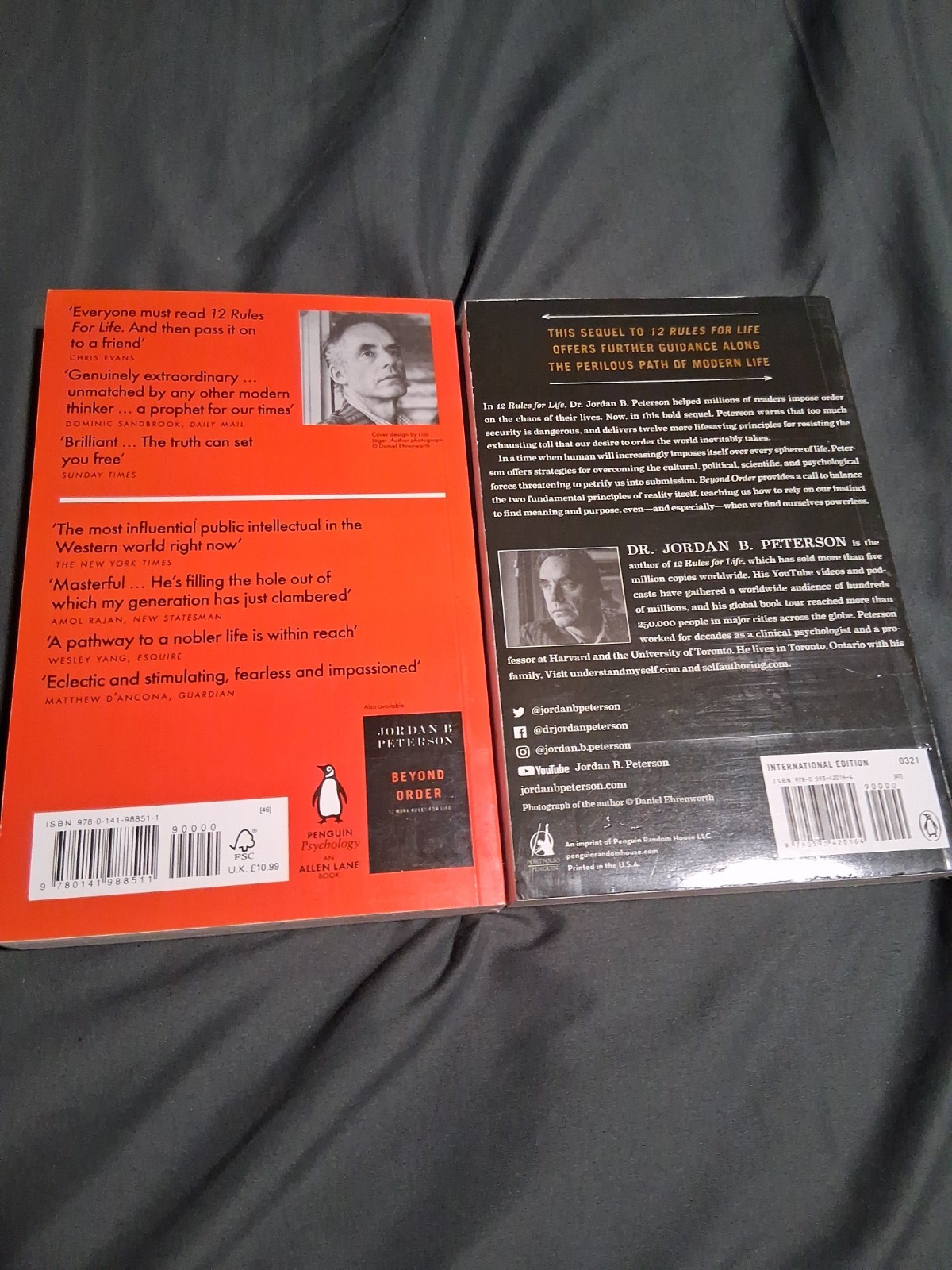 Beyond Order + 12 Rules for Life – Jordan B. Peterson Paperback book Lot of 2