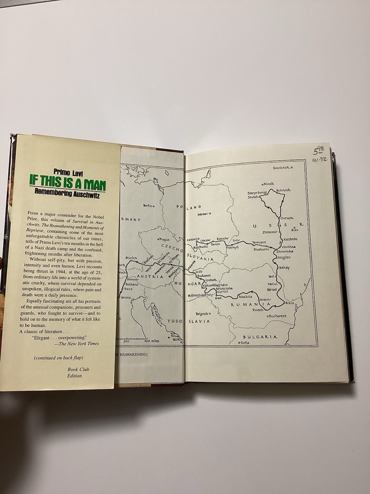 If This Is A Man Remembering Auschwitz A 3-In-1 Volume By Primo Levi 1986