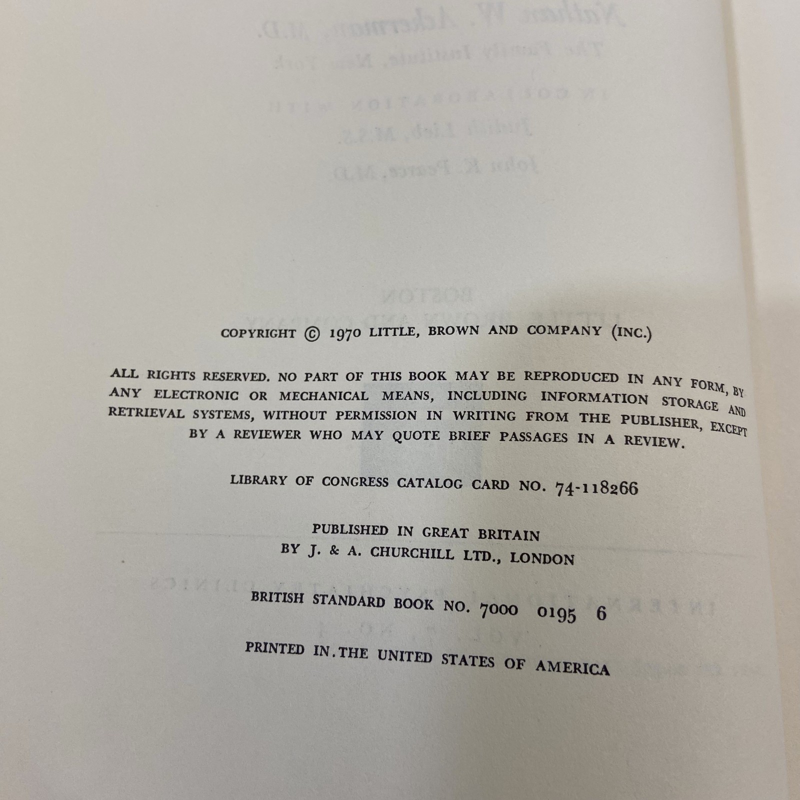 Family Therapy in Transition Vintage 1970 HC International Psychiatry Clinics