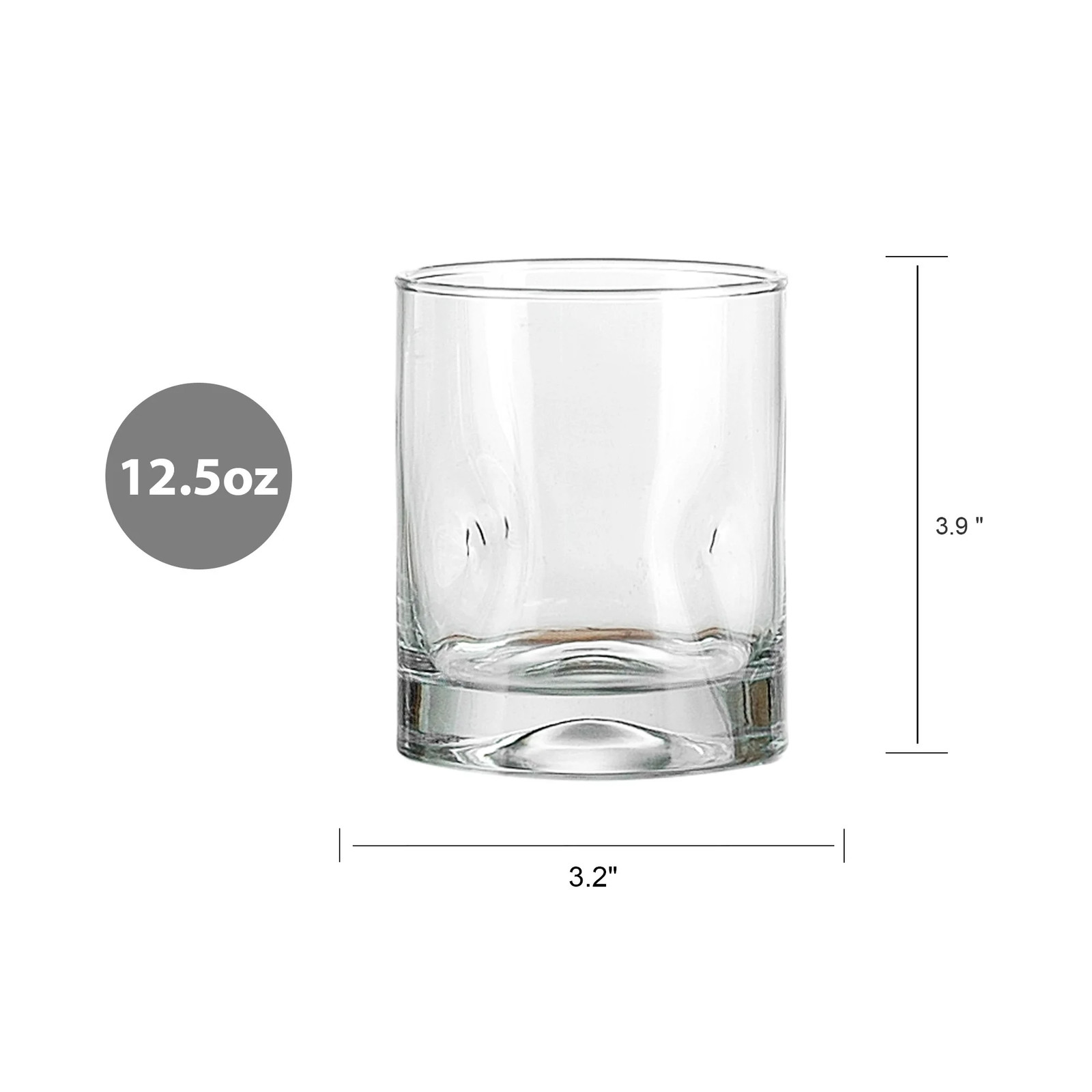 Glass Lyra Drinking Glasses, 12.5 Oz, 4 Pieces