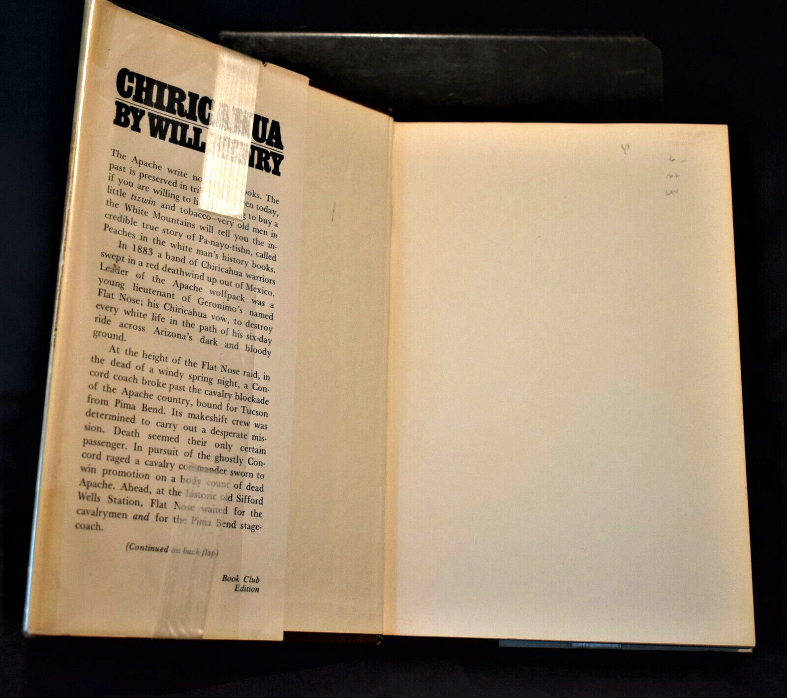 Chiricahua by Will Henry c. 1972 pages 269 Hardcover w/dust jacket