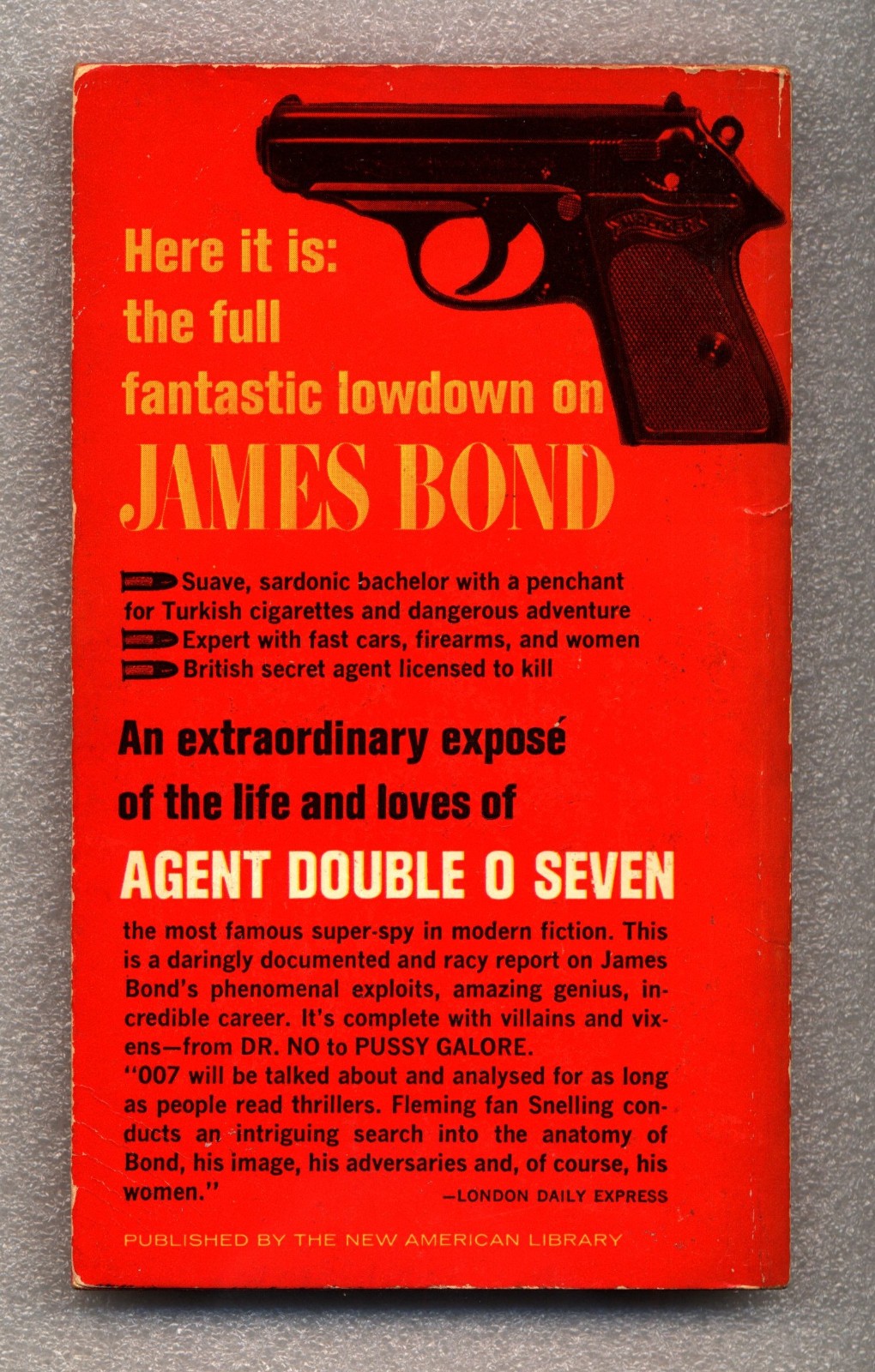 007 James Bond: A Report – O.F. Snelling – Signet 1965 Mass Market Paperback