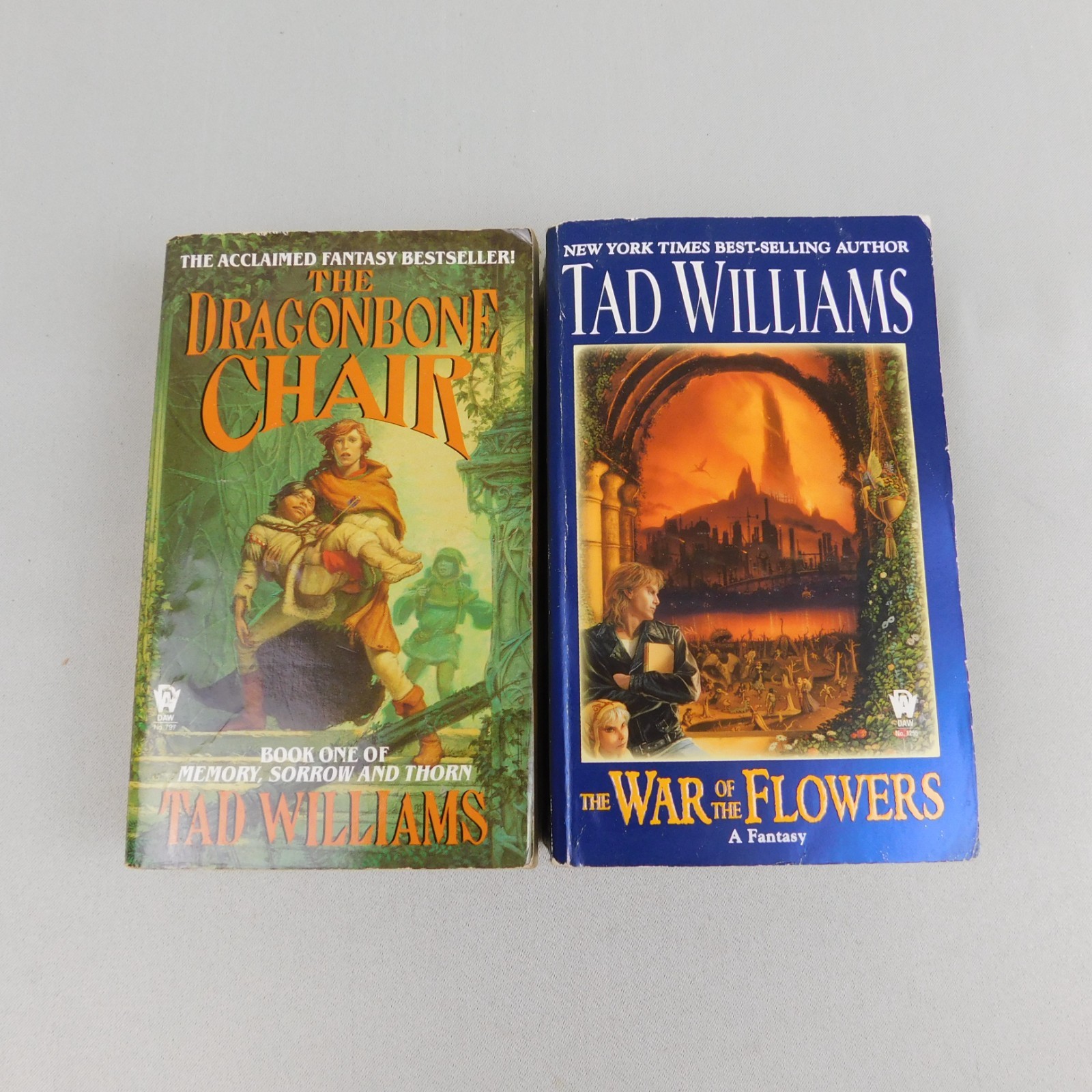 Lot 2 Tad Williams Paperbacks Sci-Fi Fantasy Dragonbone Chair War of the Flowers