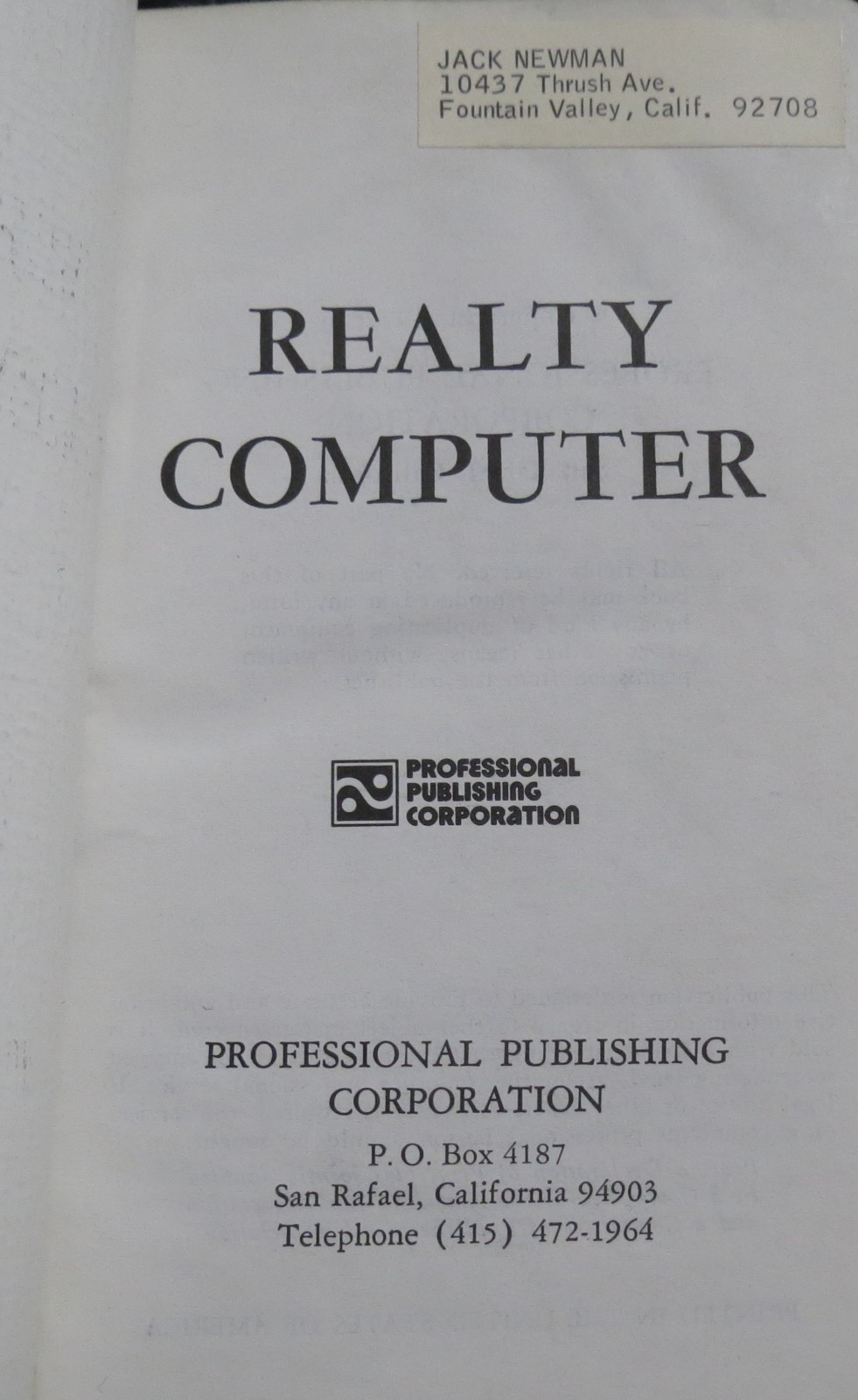 REALTY COMPUTER California Land Title Company REAL ESTATE Santa Ana VINTAGE 1972
