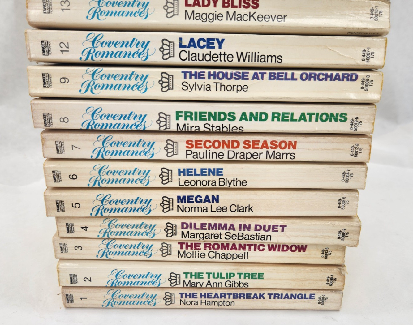 Vintage Fawcett Coventry Romances paperback book lot of 23 #1-9 & 12-25
