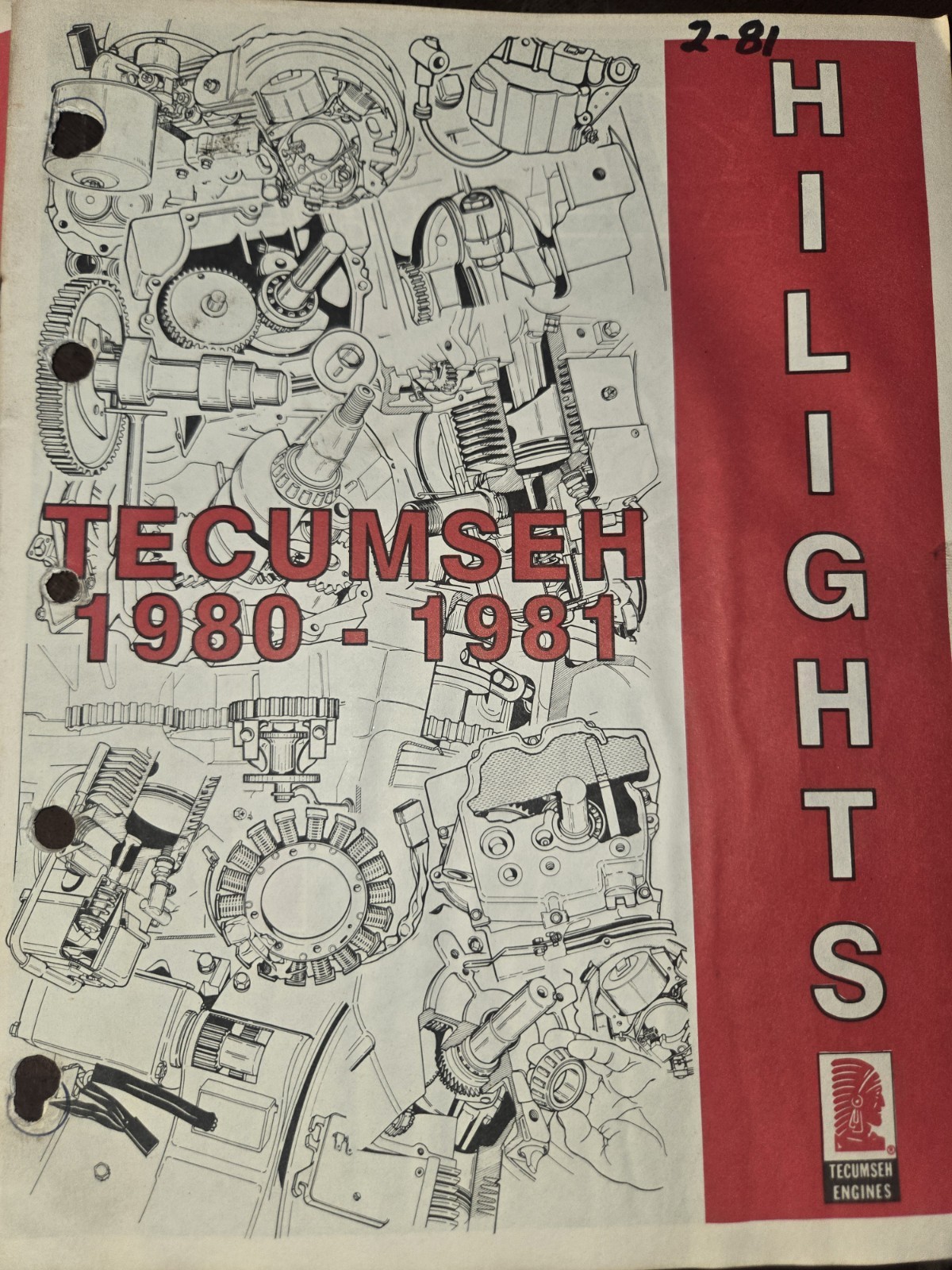 TECUMSEH HIGHLIGHTS MAGAZINE BOOKLET 1980-1982 AS SHOWN A BIT ROUGH