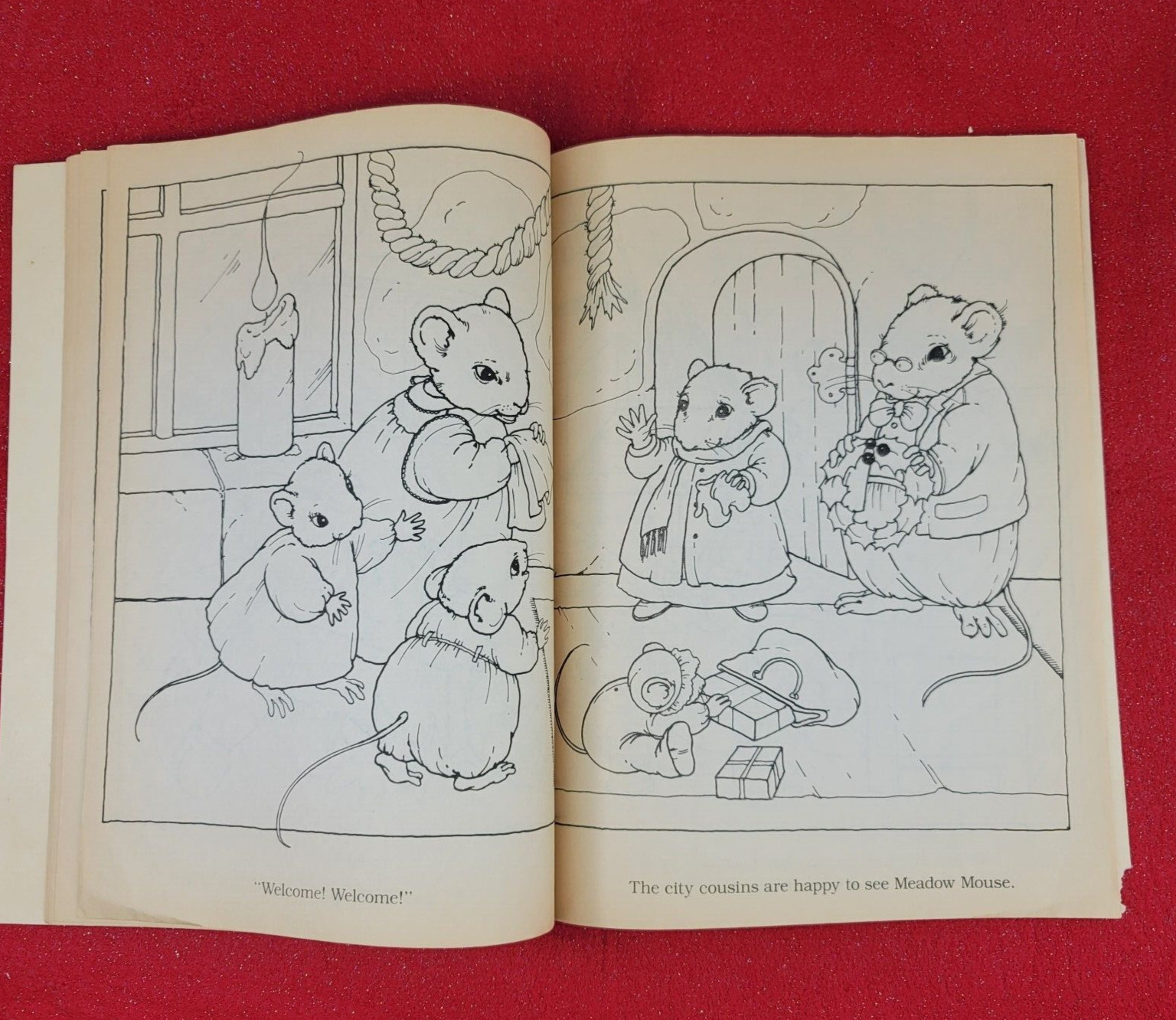 Vintage 1988 Meadow Mouse’s City Christmas Story Coloring Book 47 Pages