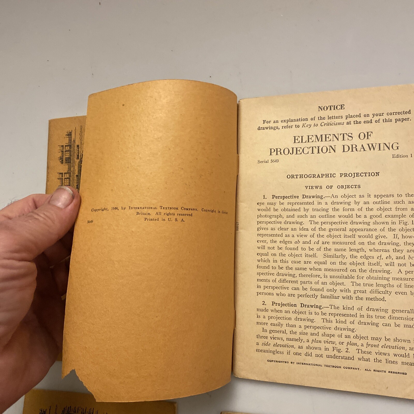 4 Geometric Drawing book by ICS Staff , 1944 Edition