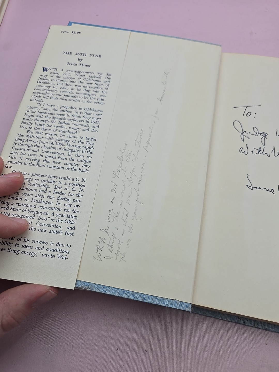 1957 THE 46TH STAR IRVIN HURST HARDCOVER SIGNED