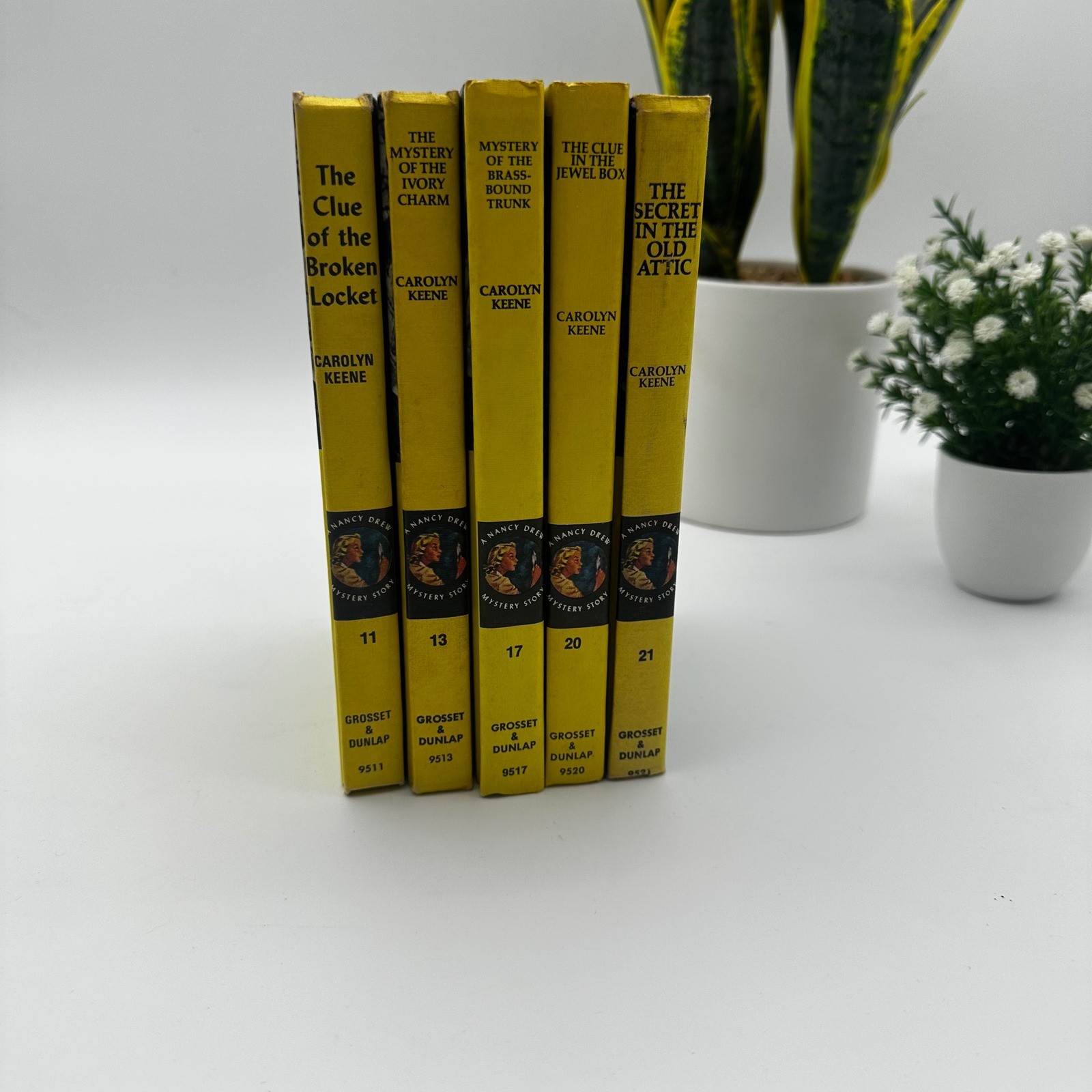 Lot of 5 Nancy Drew Yellow Matte Hardcover 60’s & 70’s #11,13,17,20,21 Keene