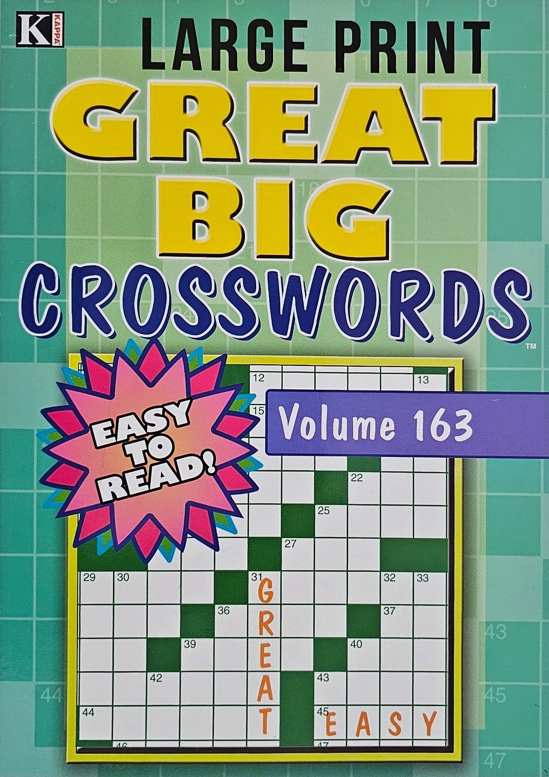 New 4 Large Print Great Big Crosswords Kappa Puzzle Books Vol#159-164 Fun Hobby
