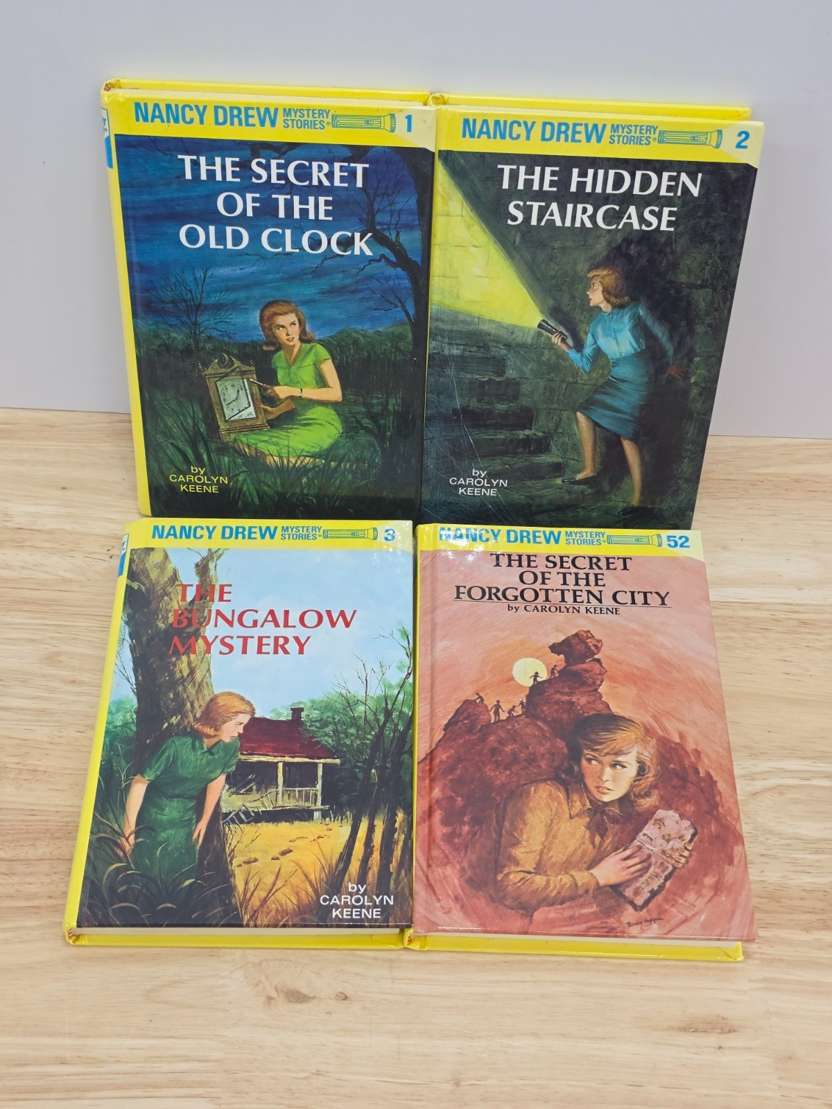 Lot of 4 Nancy Drew Mystery Hardcover Vintage Books #1,2,3 & 52