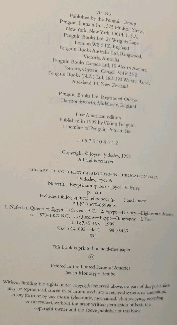 Nefertiti Egypt’s Sun Queen Joyce Tyldesley 1999 First American Edition HC