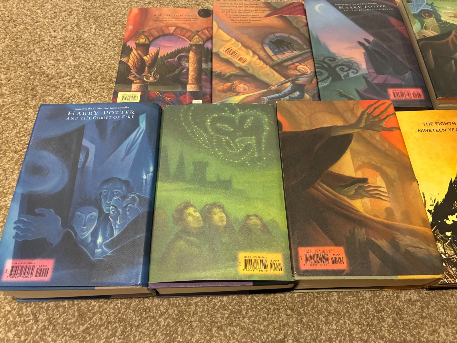 Harry Potter – Complete 7-Book HC Series Set w/ 2 Bonus Books – Rowling – RARE!
