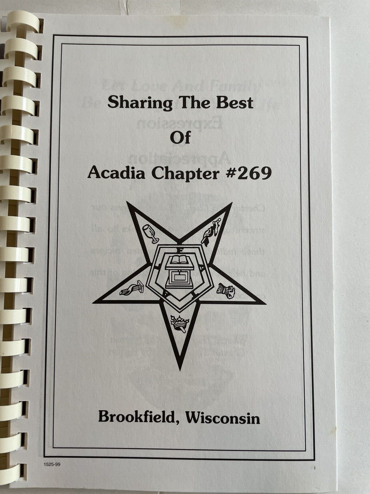Sharing the Best of Acadia Chapter #269 Cookbook 78 pages