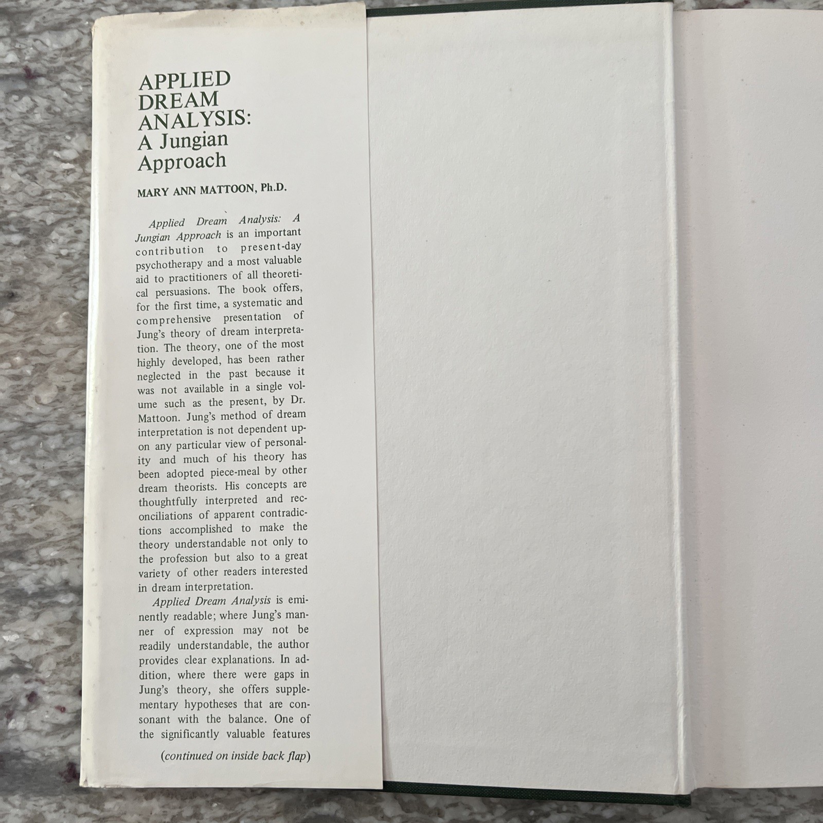 Vintage Applied Dream Analysis: A Jungian Approach psychoanalysis schizophrenia