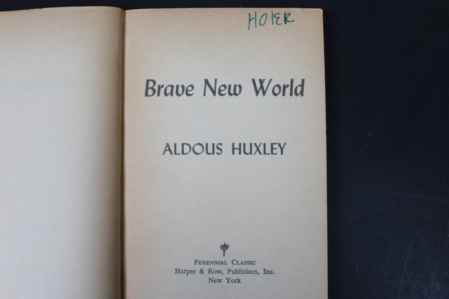 Brave New World Aldous Huxley 1969 Perennial Classic Dystopian Novel Harper Row