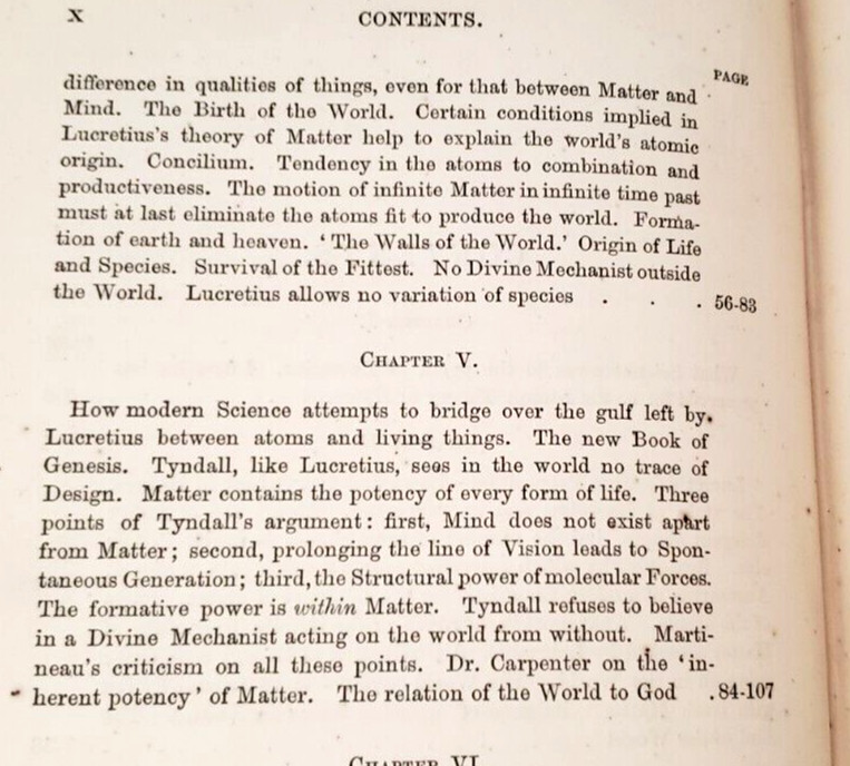 1872 Masson LUCRETIUS‘ ATOMIC THEORY & MODERN SCIENCE,Evolution,Atoms,Philosophy
