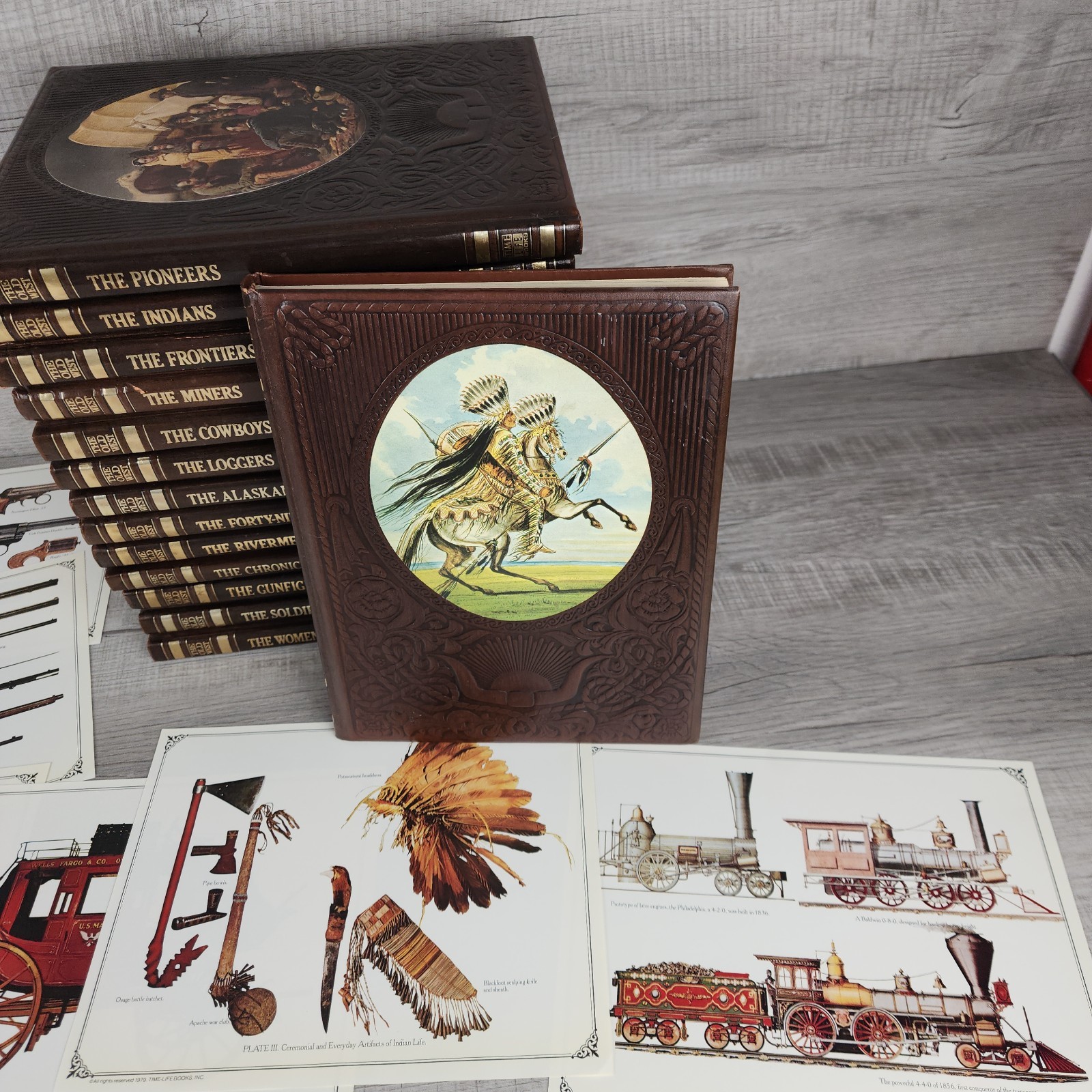 Lot of 14 Time Life Books The Old West Series Hardcover Brown Faux Leather