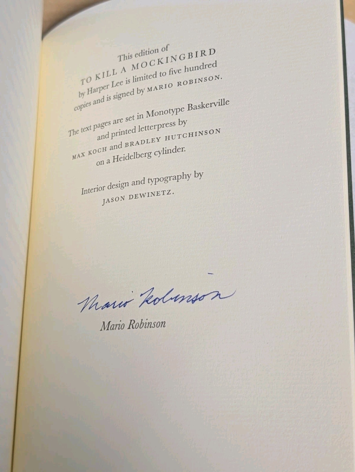 🌳Harper Lee TO KILL A MOCKINGBIRD Suntup Artist Edition Signed Letterpress