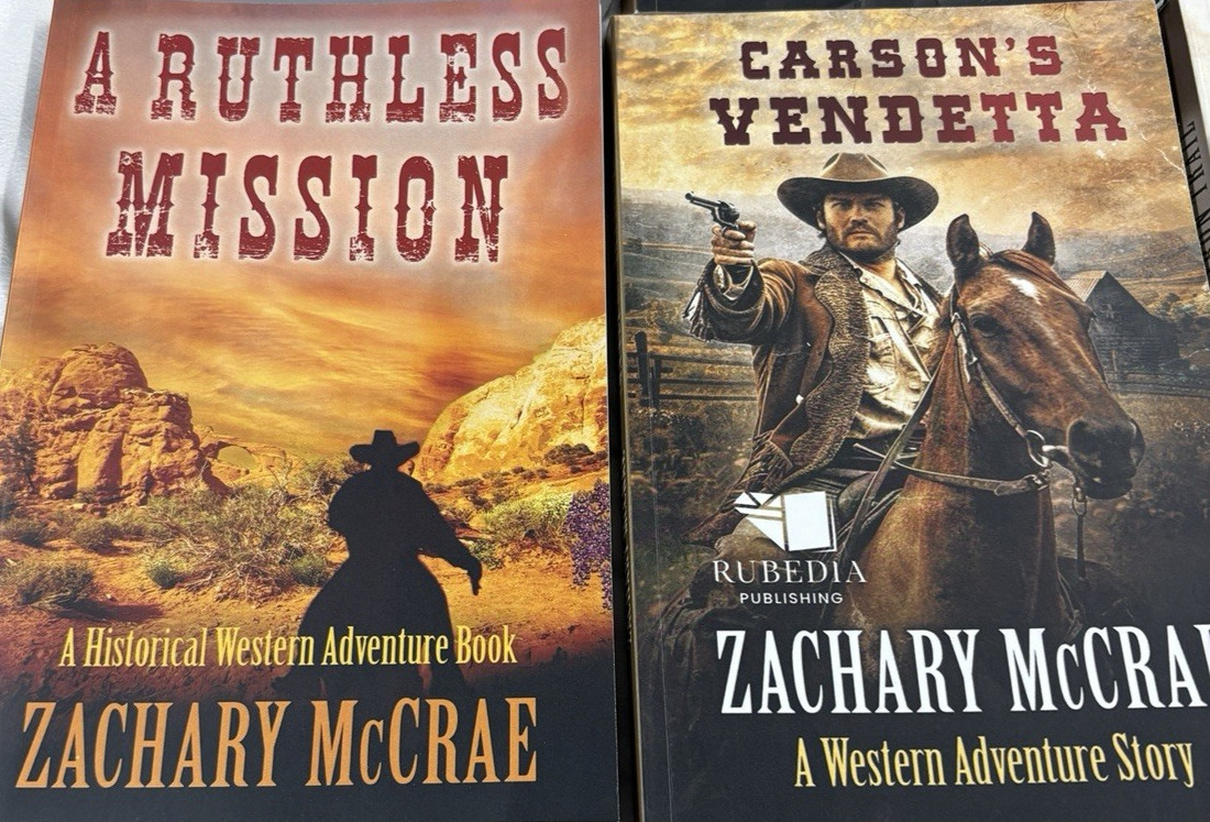 Lot of Zachary McCrae Paperback Books Western Adventure Story Rubedia Publishing