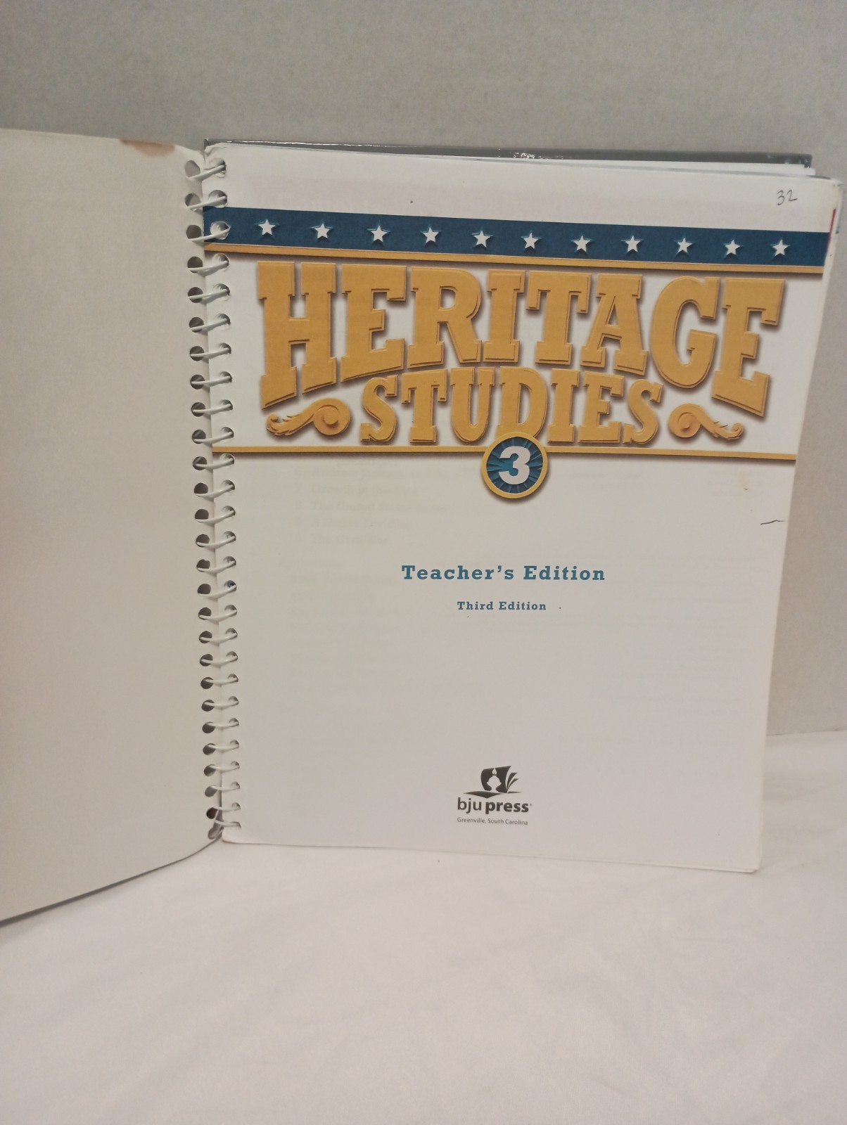 BJU Press Heritage Studies 3, Teacher’s Edition, 3rd Edition w/NO CD