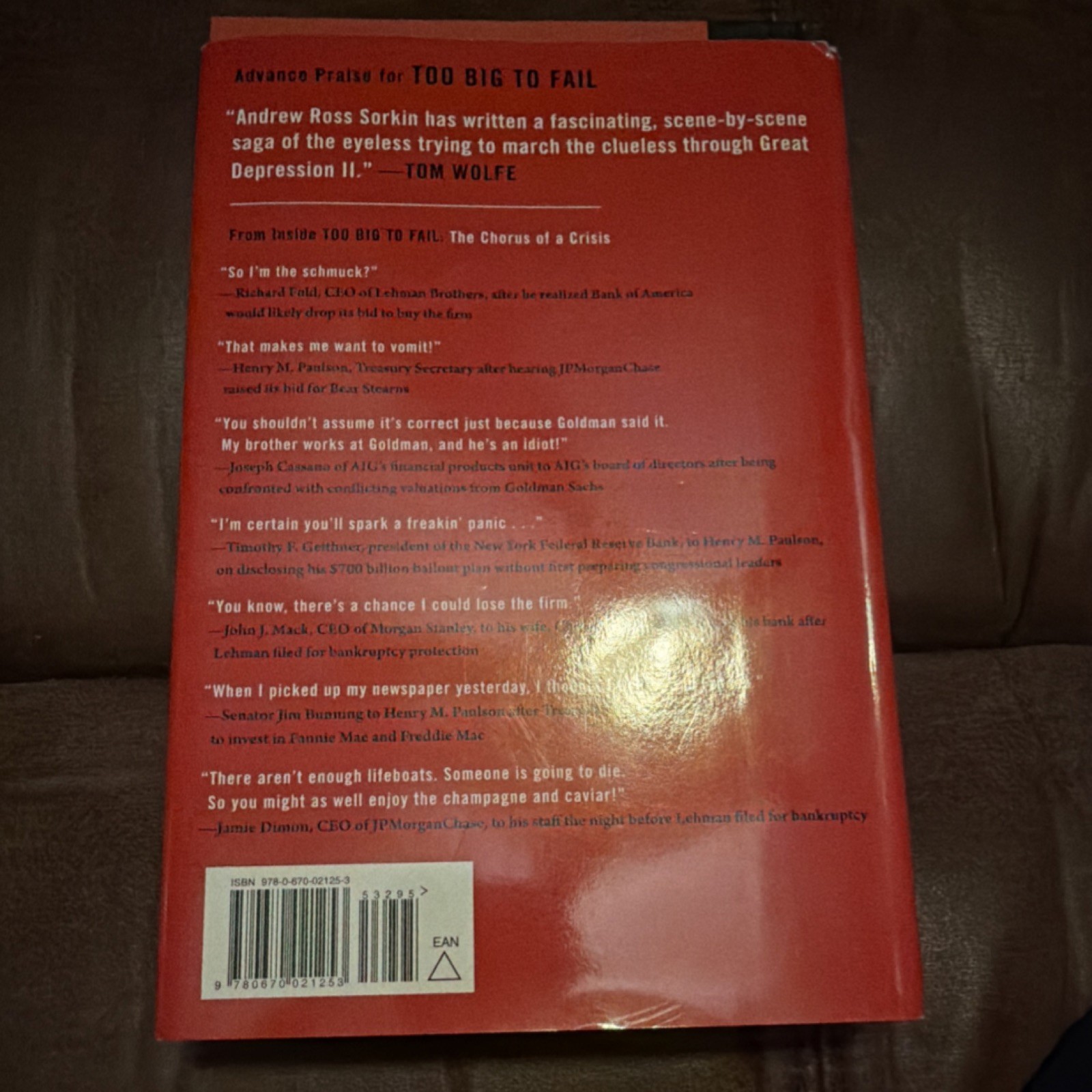 Too Big to Fail by Andrew Ross Sorkin Hardcover Nonfiction Business Economics