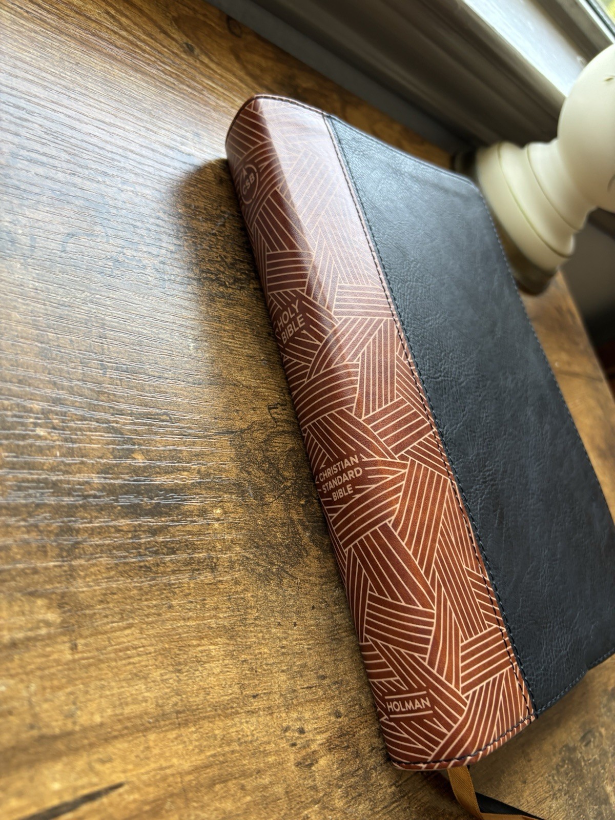 CSB Rainbow Study Bible, Black Tan Leathertouch