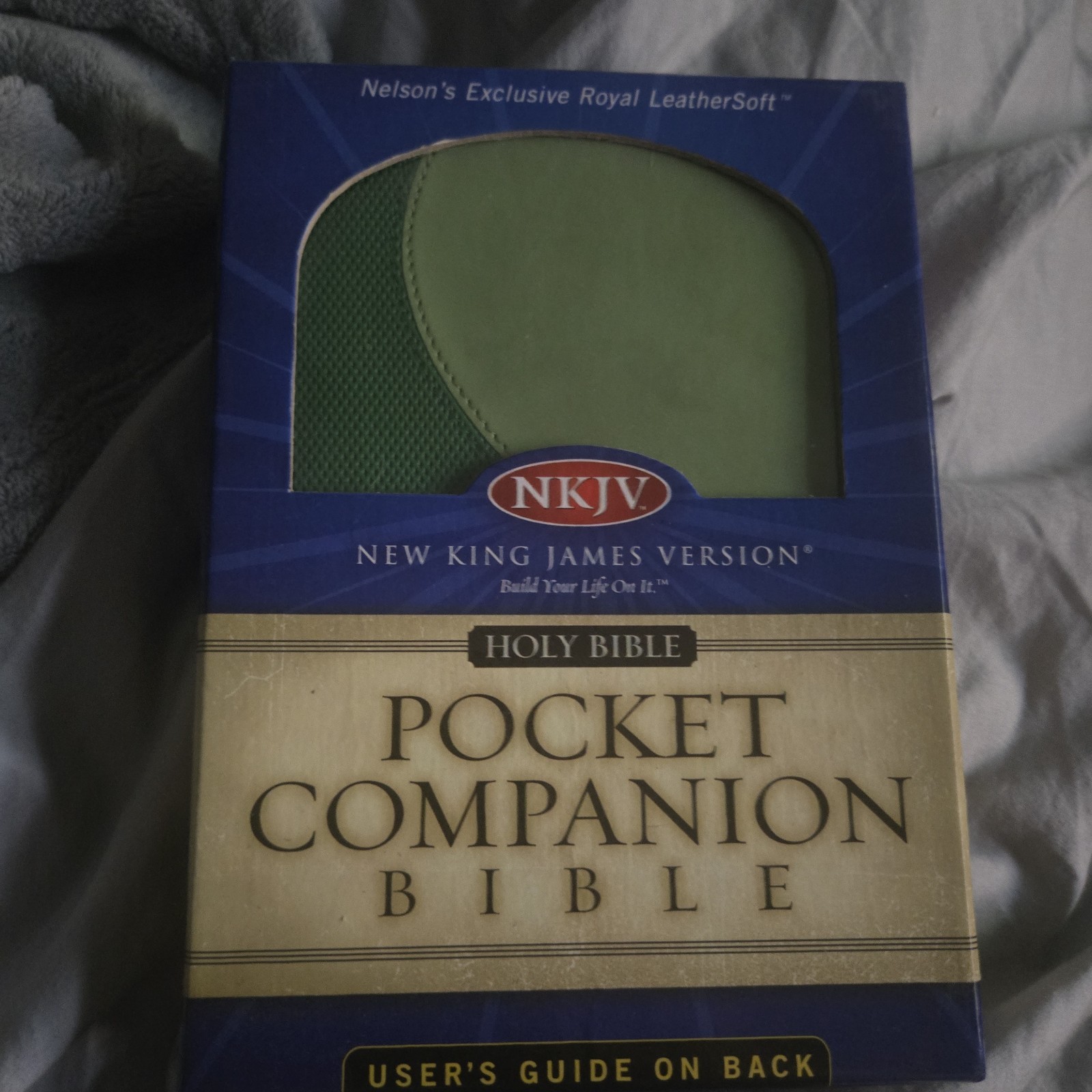 Thomas Nelson NKJV Pocket Companion Bible Green LeatherSoft Faux Leather Bound