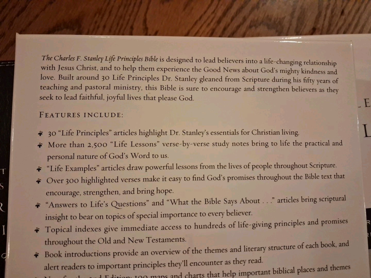 NASB Charles Stanley Life Principles Bible ~Retail $80 BLACK LEATHER SOFT 2nd Ed