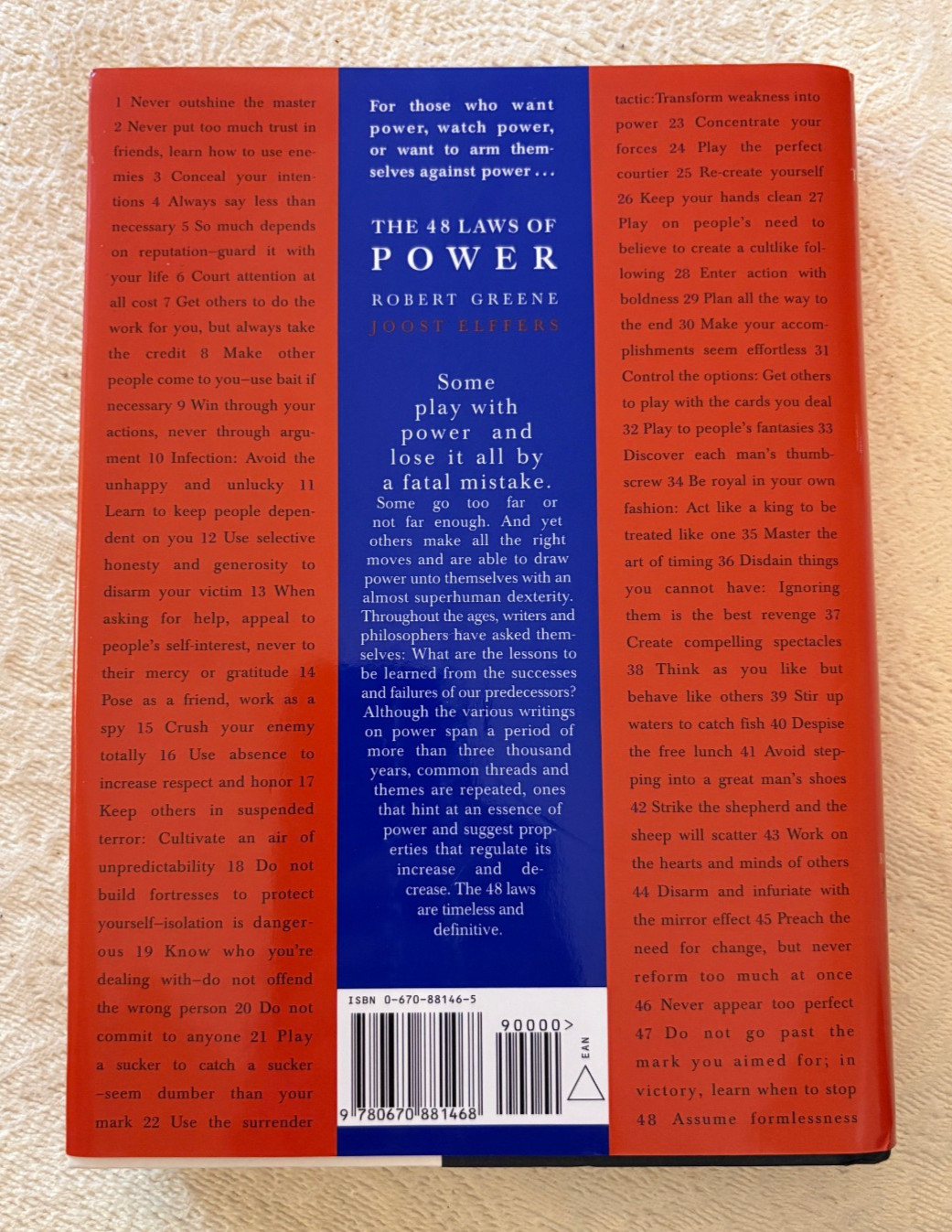 Robert Greene, The 48 Laws of Power NY Viking 1998 1st Ed, 2nd printing DJ Fine