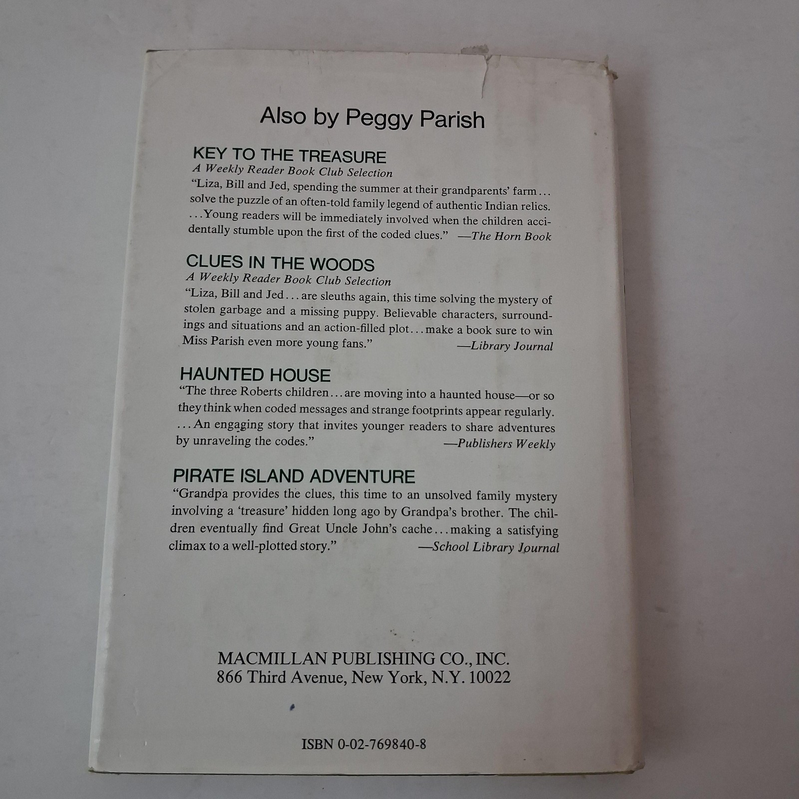 Vintage Hermit Dan Peggy Parish Childrens Mystery Green HC DJ 1977 USA Macmillan