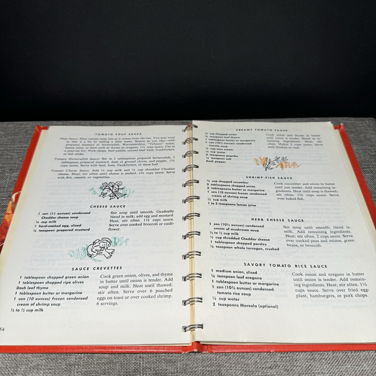 Vintage Campbell’s Cooking with Soup Cookbook Spiral Bound Hardcover Recipe Book