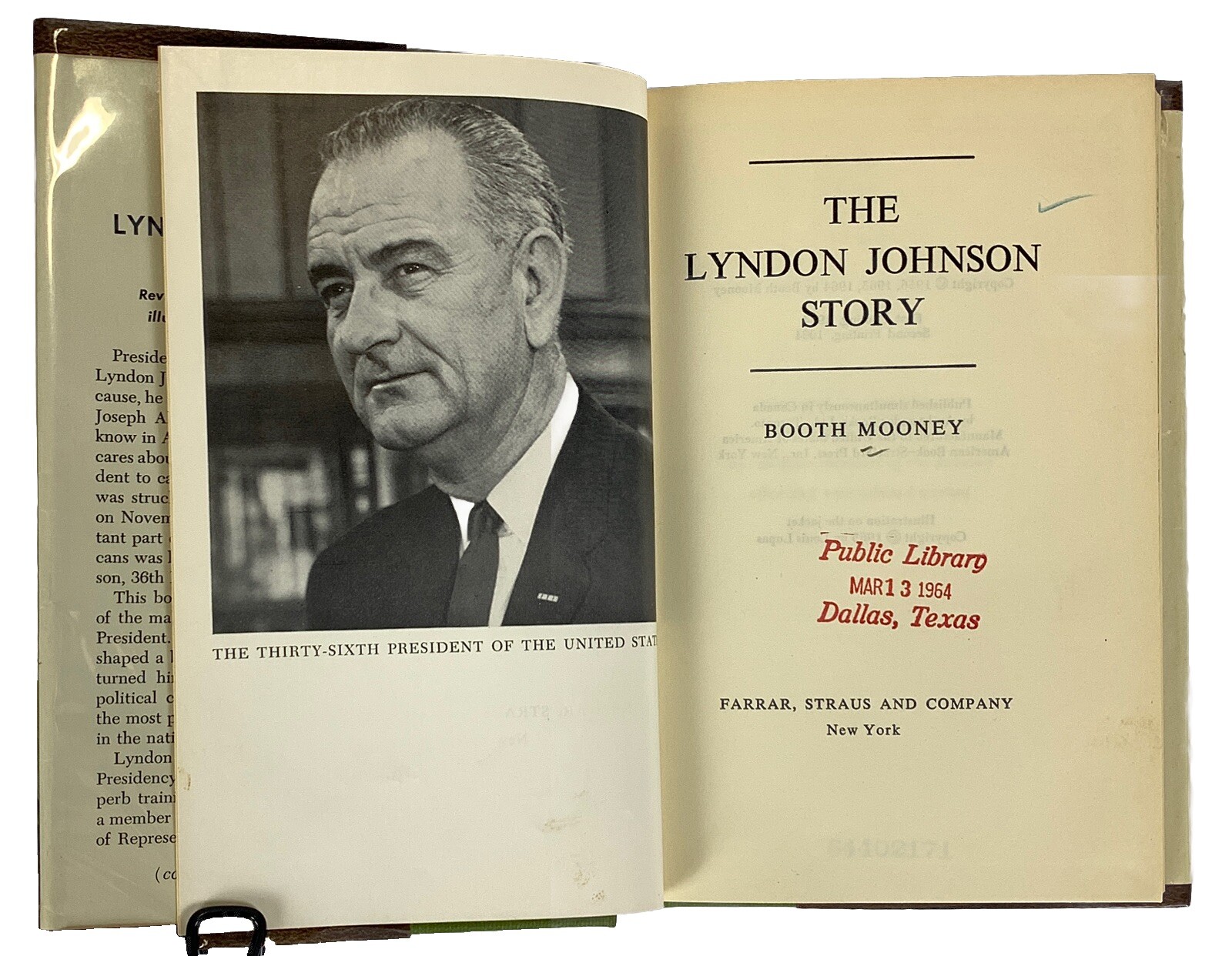 The Lyndon Johnson Story by Booth Mooney 1964 Hardcover Dallas Library Copy VG