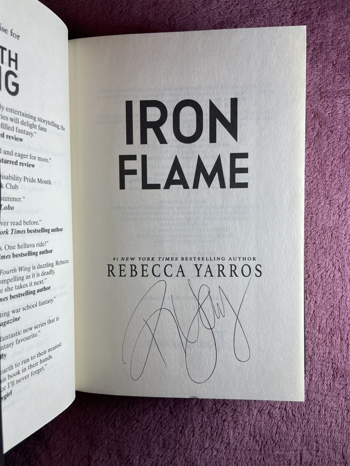 HAND SIGNED UNREAD Iron Flame Standard Edition Hand Signed By Rebecca Yarros New