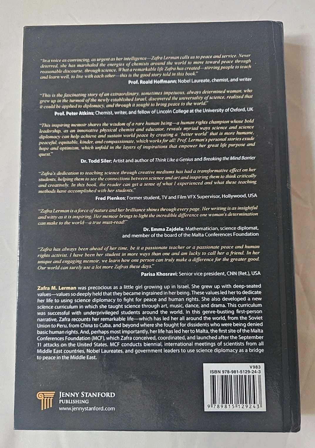 Human Rights and Peace: A Personal Odyssey by Zafra Lerman Hardover