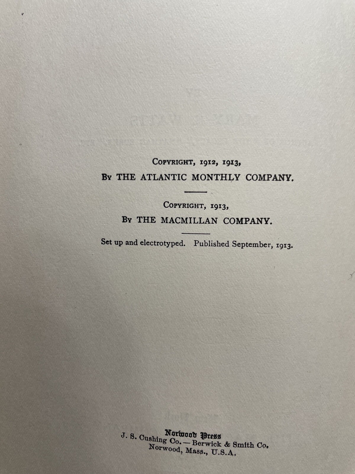 Van Cleve Mary S. Watts The Macmillan Company 1913 1st edition ?