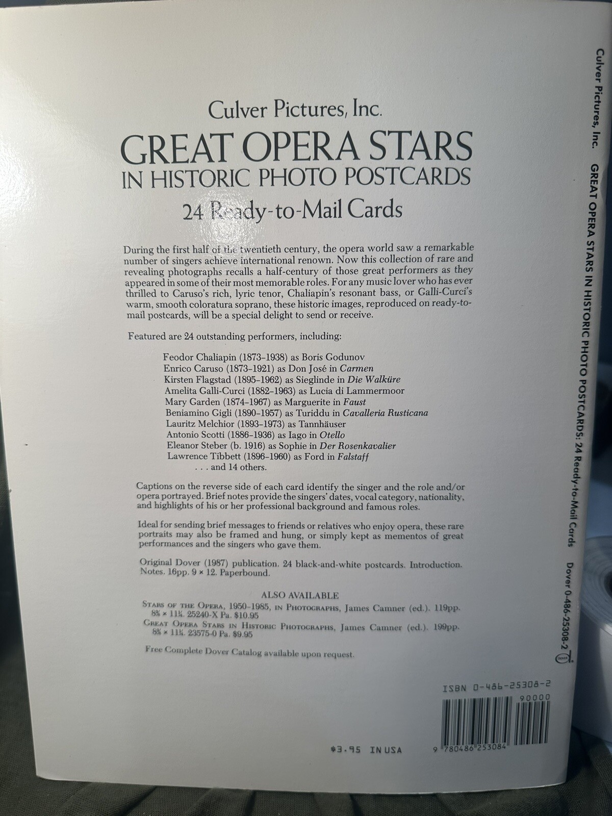 Great Opera Stars in Historic Photo Postcards: Ready-to-Mail Cards