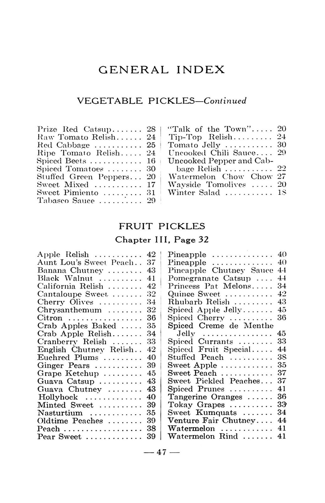 1931 Best Pickle Recipes Cook Book 47 Pages