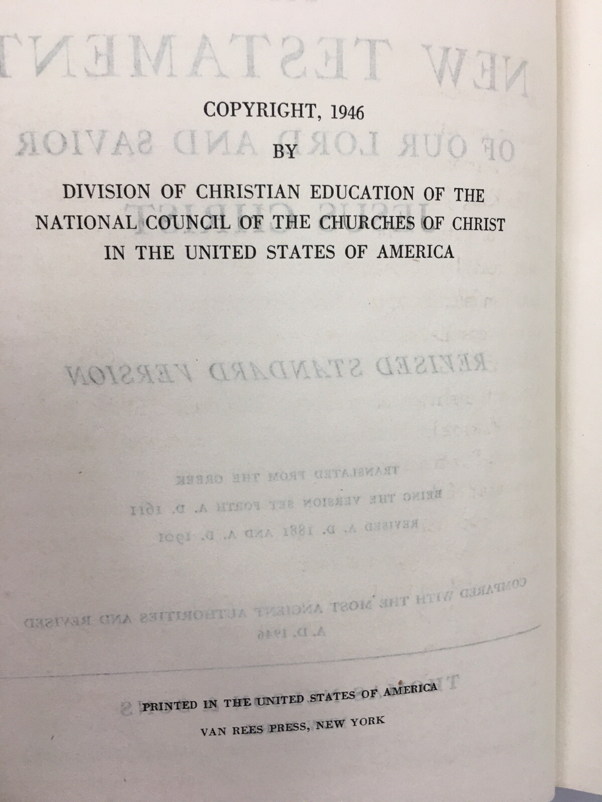 Vintage THE NEW TESTAMENT Revised Standard RSV (Thomas Nelson, 1946) ~ Preowned