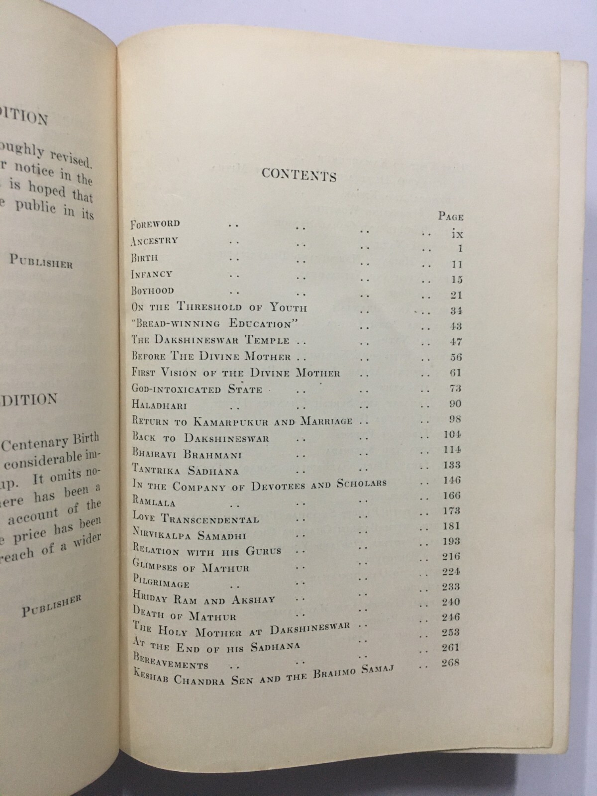Life Of Sri Ramakrishna. Compiled From Various Authentic Sources. 1942. 617p. hb