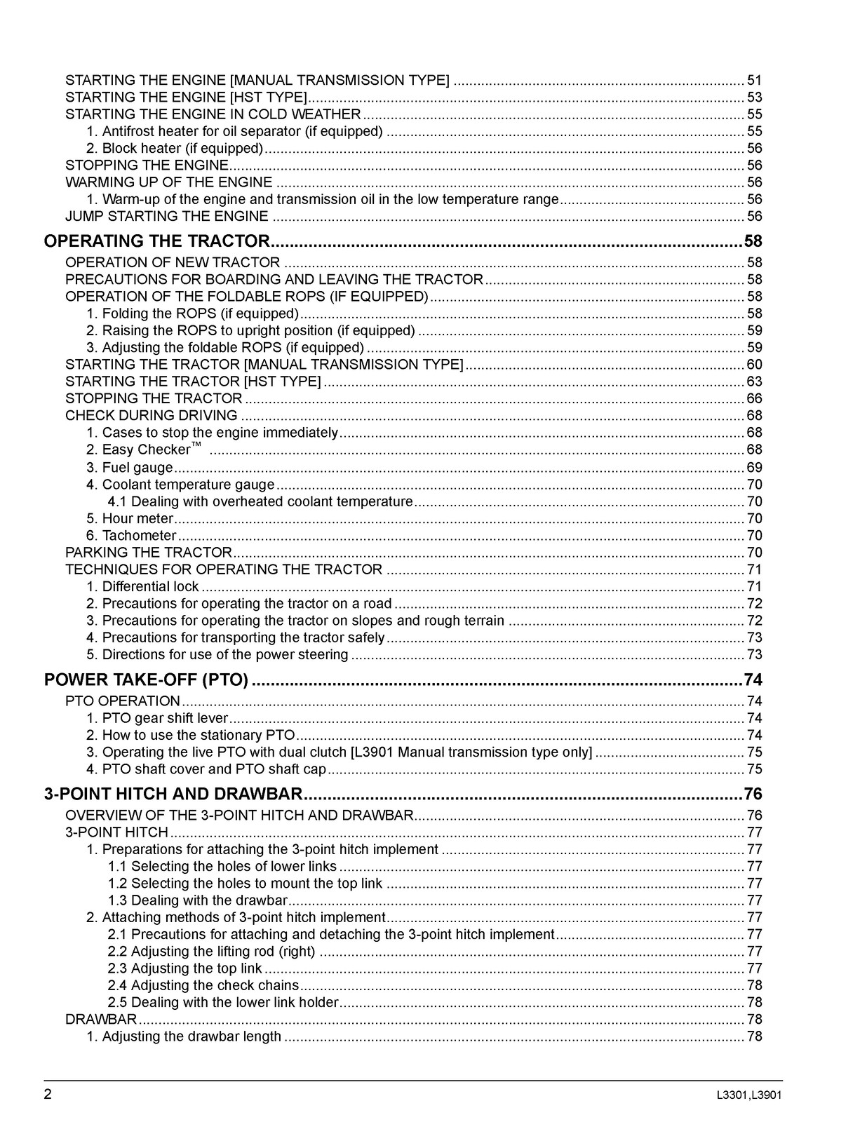 KUBOTA L3301 L3901 OPERATORS MANUAL – RUGGED WIRE BOUND – ROBUST COVERS