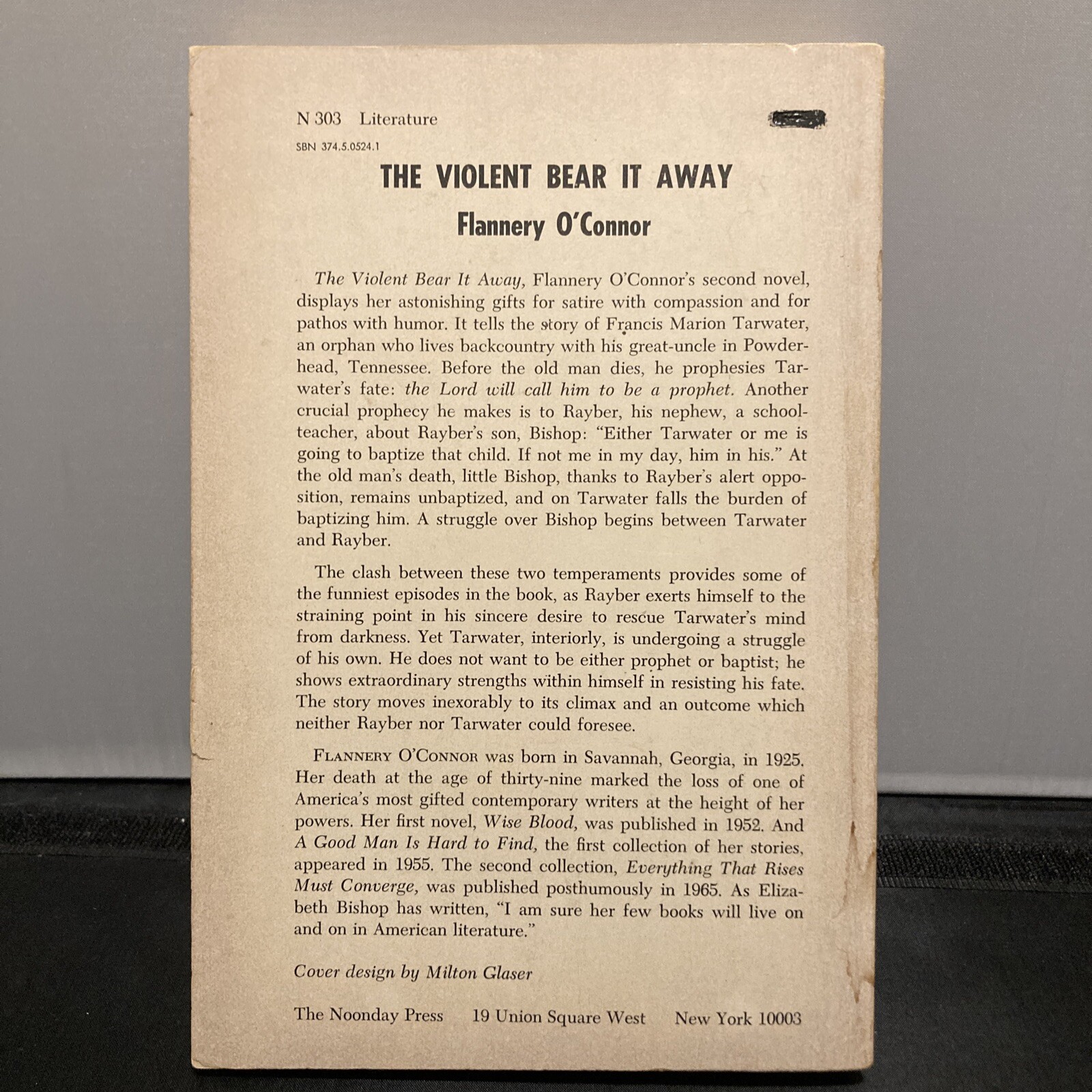 The Violent Bear It Away (Paperback) 1970 by Flannery O’Connor 5th Printing
